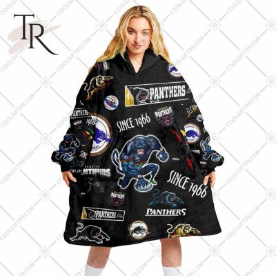 NRL Penrith Panthers Season Logo Fleece Blanket Hoodie | Soulcals