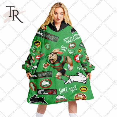 NRL South Sydney Rabbitohs Season Logo Fleece Blanket Hoodie | Soulcals
