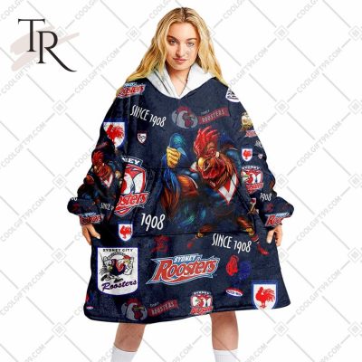 NRL Sydney Roosters Season Logo Fleece Blanket Hoodie | Soulcals