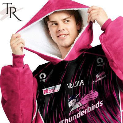 Personalized Netball AU Adelaide Thunderbirds Fleece Blanket Hoodie | Soulcals