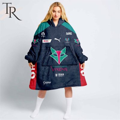 Personalized Netball AU Melbourne Vixens Fleece Blanket Hoodie | Soulcals