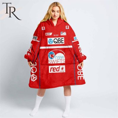 Personalized Netball AU New South Wales Swifts Fleece Blanket Hoodie | Soulcals