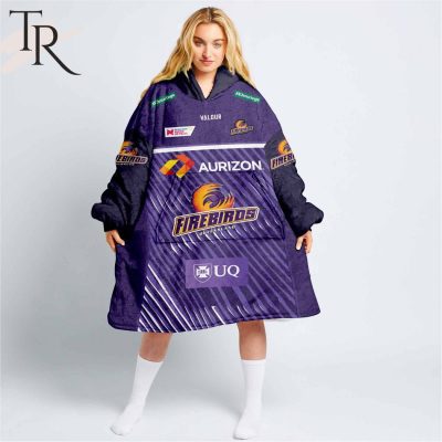 Personalized Netball AU Queensland Firebirds Fleece Blanket Hoodie | Soulcals