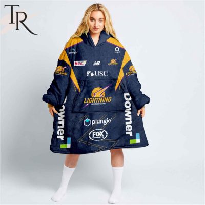 Personalized Netball AU Sunshine Coast Lightning Fleece Blanket Hoodie | Soulcals