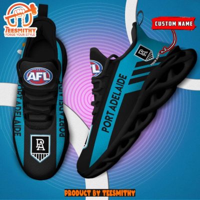 Port Adelaide Power Max Soul  Shoes Personalized AFL Max Soul Shoes-Soulcals.com