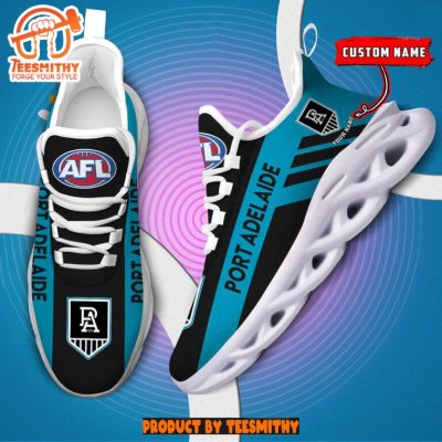 Port Adelaide Power Max Soul  Shoes Personalized AFL Max Soul Shoes-Soulcals.com