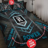 AFL Port Adelaide Custom Name Black  Bedding Set