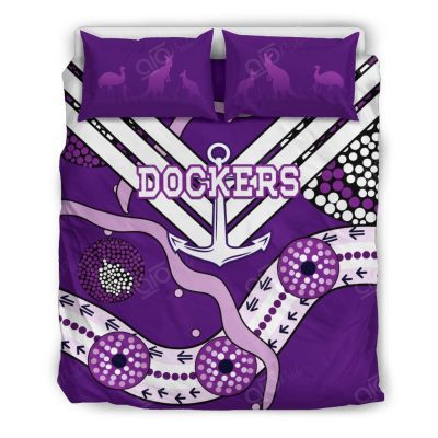 AFL Fremantle Dockers Purple Indigenous  Bedding Set