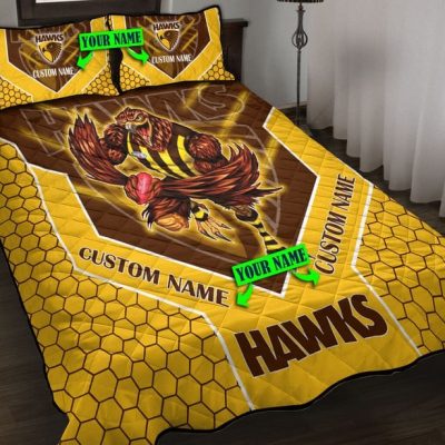 AFL Hawthorn Hawks Custom Name Mascot  Bedding Set