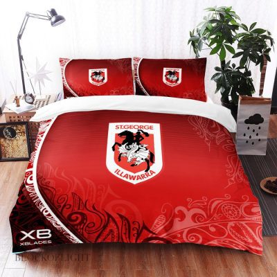 NRL St. George Illawarra Dragons Red Polynesian  Bedding Set