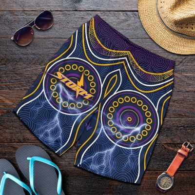 NRL Melbourne Storm Indigenous Men Beach Shorts V2