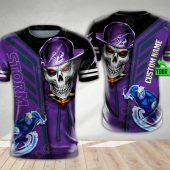NRL Melbourne Storm Custom Name Mascot Skull T-Shirt