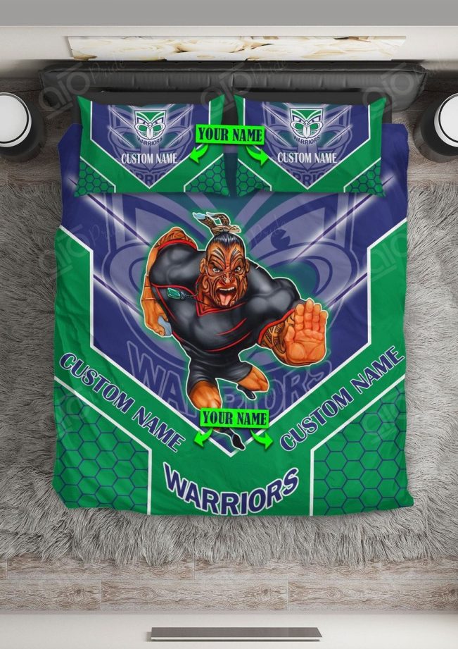 NRL New Zealand Warriors Custom Name Mascot  Bedding Set