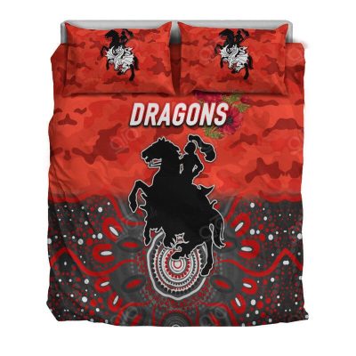 NRL St. George Illawarra Dragons ANZAC Indigenous - Red  Bedding Set