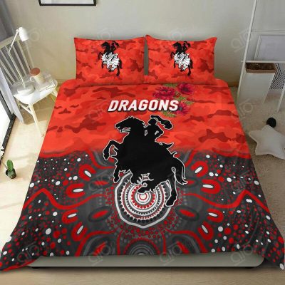 NRL St. George Illawarra Dragons ANZAC Indigenous - Red  Bedding Set