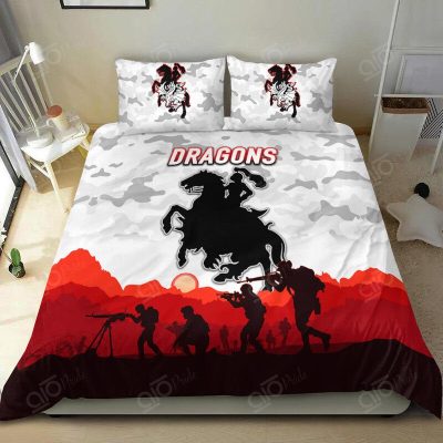 NRL St. George Illawarra Dragons ANZAC Simple Style - White  Bedding Set
