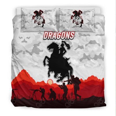 NRL St. George Illawarra Dragons ANZAC Simple Style - White  Bedding Set