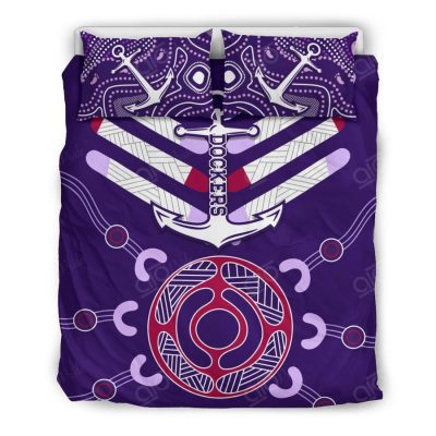 AFL Fremantle Dockers Purple Indigenous  Bedding Set V2