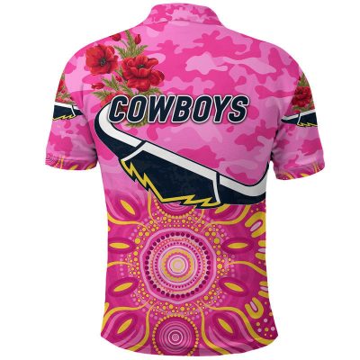NRL North Queensland Cowboys 2022 Indigenous ANZAC Day Polo Shirt