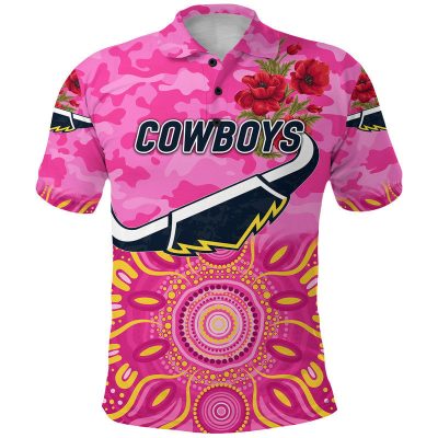 NRL North Queensland Cowboys 2022 Indigenous ANZAC Day Polo Shirt