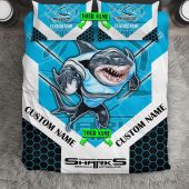 NRL Cronulla-Sutherland Sharks Custom Name Mascot  Bedding Set
