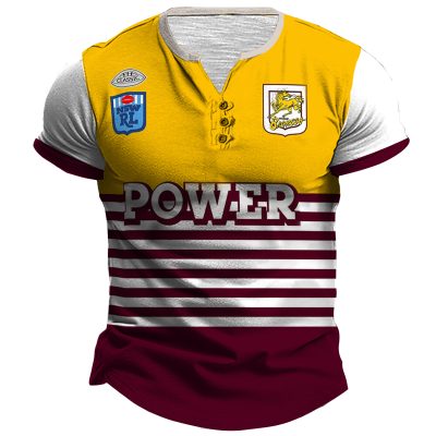 South Queensland Crushers 1995 Retro Rugby League Henley Shirt