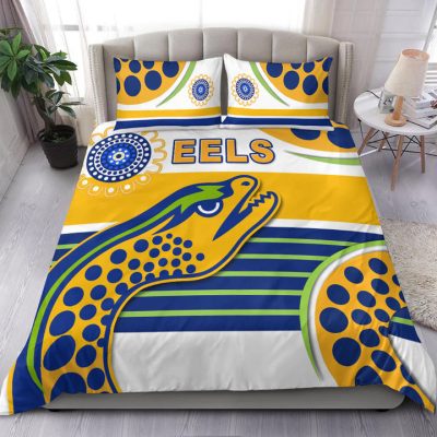NRL Parramatta Eels Indigenous White Gold  Bedding Set