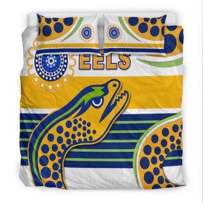 NRL Parramatta Eels Indigenous White Gold  Bedding Set