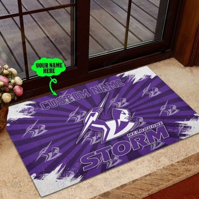 NRL Melbourne Storm Custom Name Rubber Doormat