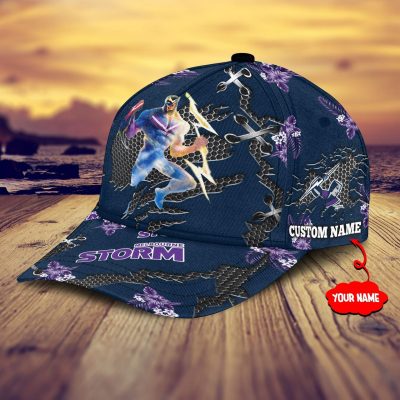 NRL Melbourne Storm Flowers Custom Name Classic Cap