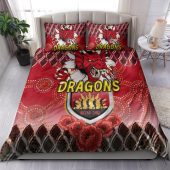 NRL St. George Illawarra Dragons Poopy Flower  Bedding Set