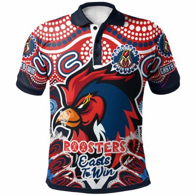 NRL Sydney Roosters Easts to Win Aboriginal Patterns Polo Shirt