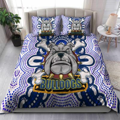 NRL Canterbury-Bankstown Bulldogs Super Berries Aboriginal Footprint  Bedding Set