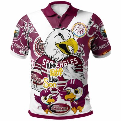 NRL Manly Warringah Sea Eagles Father's Day Aboriginal "Like Father, Like Son" Polo Shirt