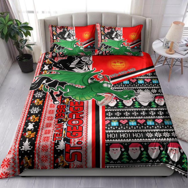 NRL St. George Illawarra Dragons Ugly Christmas  Bedding Set