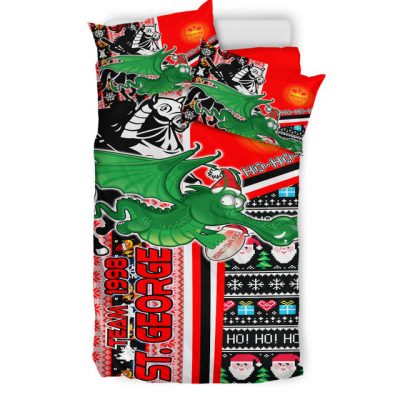 NRL St. George Illawarra Dragons Ugly Christmas  Bedding Set