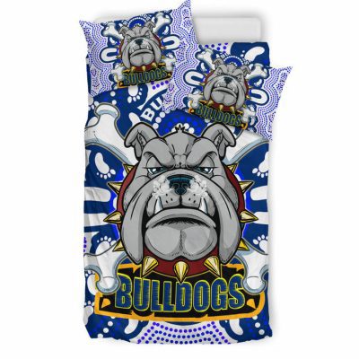 NRL Canterbury-Bankstown Bulldogs Super Berries Aboriginal Footprint  Bedding Set