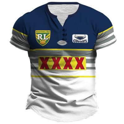 South Queensland Crushers 1995 Retro Rugby League Henley Shirt