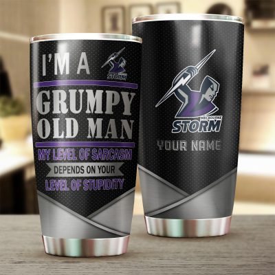 NRL Melbourne Storm Grumpy Old Man Custom Name Tumbler