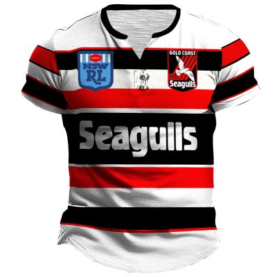 South Queensland Crushers 1995 Retro Rugby League Henley Shirt