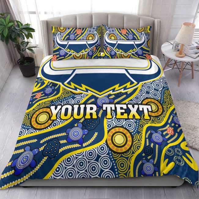 NRL North Queensland Cowboys Custom Text Indigenous  Bedding Set