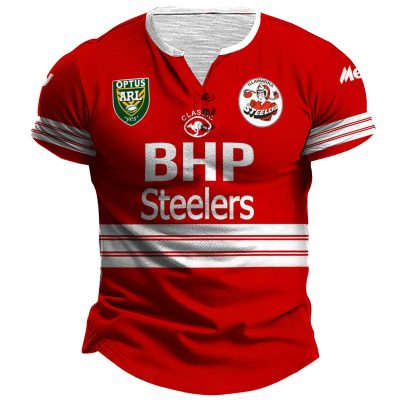 Personalised NRL Souths Pipers Vintage Henley Jersey 1982 Heritage Collection