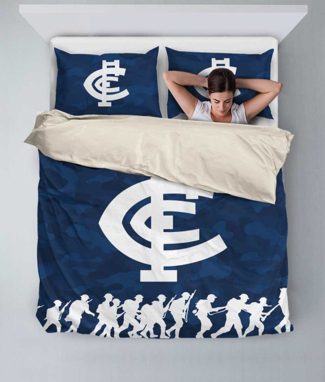 AFL Carlton Blues ANZAC Day Army Patterns  Bedding Set
