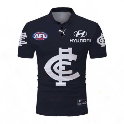 AFL Carlton Blues Custom Name Number 2023 Home Guernsey Polo Shirt