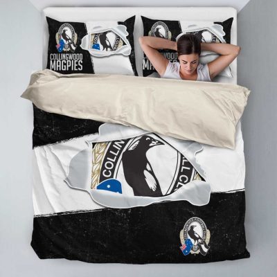 AFL Collingwood Magpies Big Logo Scratch  Bedding Set