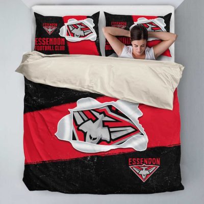 AFL Essendon Bombers Big Logo Scratch  Bedding Set