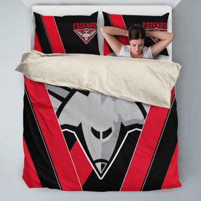 AFL Essendon Bombers Black Red  Bedding Set V6