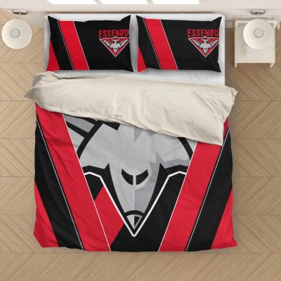 AFL Essendon Bombers Black Red  Bedding Set V6