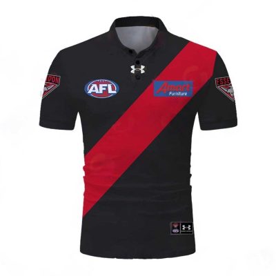 AFL Essendon Bombers Custom Name Number 2023 Home Guernsey Polo Shirt