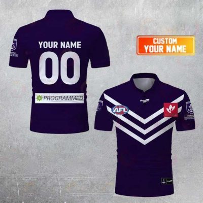 AFL Fremantle Dockers Custom Name Number 2023 Home Guernsey Polo Shirt